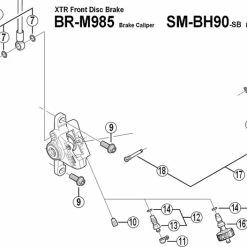 Shimano XTR BRM985 Bremsbelag Haltestift Mit Sicherungsring