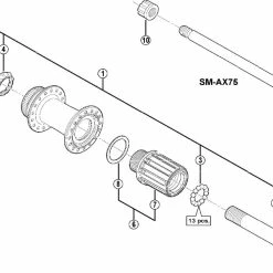 Shimano XTR FH-M988 Disc Hinterradnabe Ersatzteil | Achs + Konusmutter Nr 5