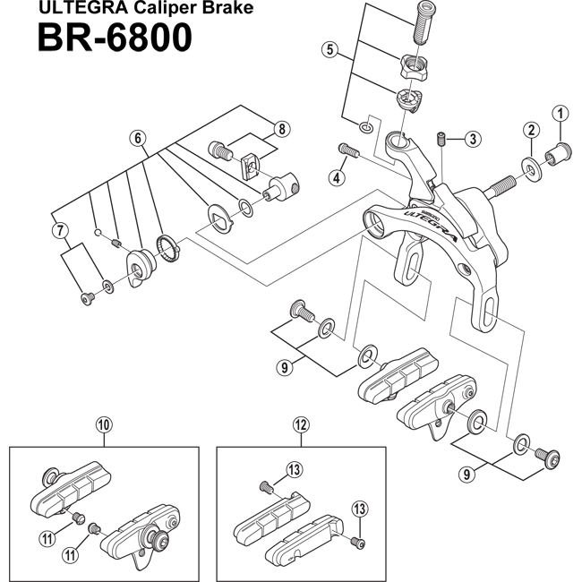 Shimano Ultegra BR 6800 Bremsen Fuehrung Fuer BR 6800 Nr 11 1 Shimano Ultegra BR 6800 Bremsen Fuehrung Fuer BR 6800 Nr 11
