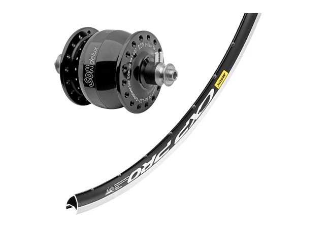 Vorderrad Schmidt SONdelux Nabendynamo - Mavic CXP Pro Felge 1 Vorderrad Schmidt SONdelux Nabendynamo - Mavic CXP Pro Felge