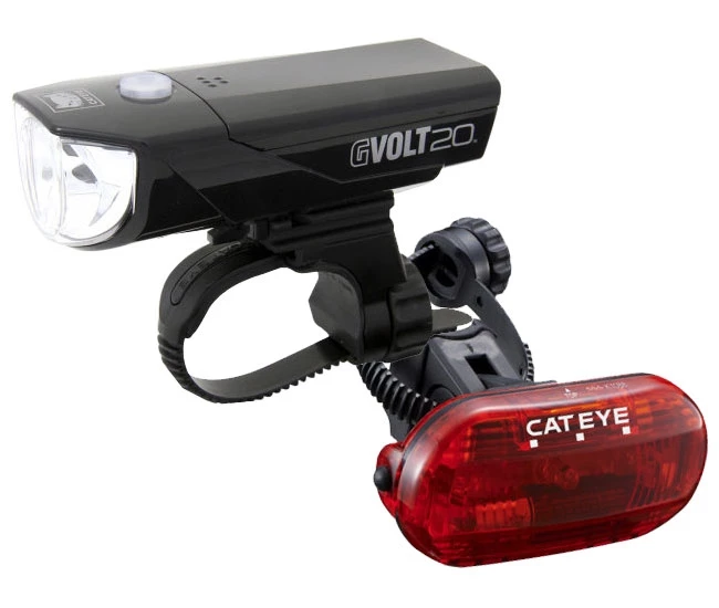 Cat Eye GVolt25 + Omni 3G Beleuchtungsset StVZO Zugelassen Farbe Schwarz - Rot 1 Cat Eye GVolt25 + Omni 3G Beleuchtungsset StVZO Zugelassen Farbe Schwarz - Rot
