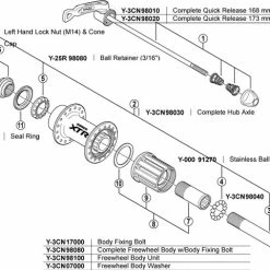Shimano XTR Schnellspanner Hinterrad Fuer FHM 970/975, 168 Mm Achse