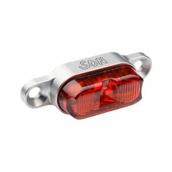 Schmidts SON Gepaecktraeger Ruecklicht 190cm Kabel Farbe Silber Glas Rot