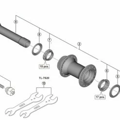Shimano XTR HB-M9110 / HB-M9110-B Disc Vorderradnabe Ersatzteil | Centerlock Verschlussring + Washer Nr 10