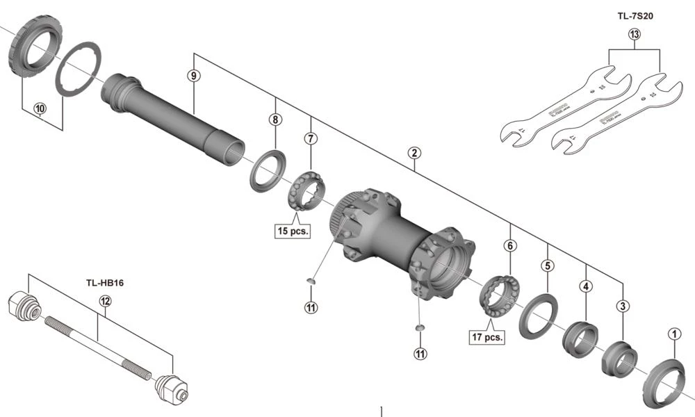 Shimano XTR HB-M9110-BS Disc Vorderradnabe Ersatzteil | Centerlock Verschlussring + Washer Nr 10 1 Shimano XTR HB-M9110-BS Disc Vorderradnabe Ersatzteil | Centerlock Verschlussring + Washer Nr 10