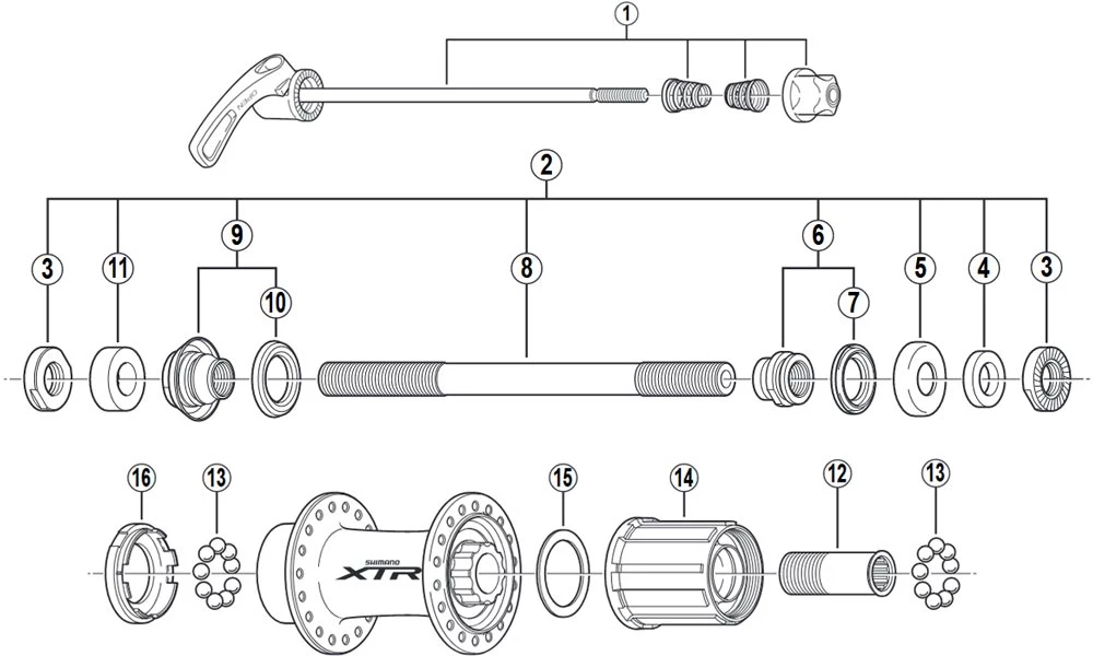 Shimano XTR FH-M960 Hinterradnabe Ersatzteil | Hohlachse Nr 8 1 Shimano XTR FH-M960 Hinterradnabe Ersatzteil | Hohlachse Nr 8