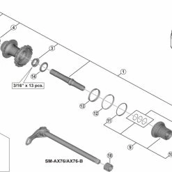 Shimano XTR FH-M9111/ FH-M9111-B/ FH-M9111-BS Disc Hinterrradnabe Ersatzteil | Kugellager Rechts Nr 3