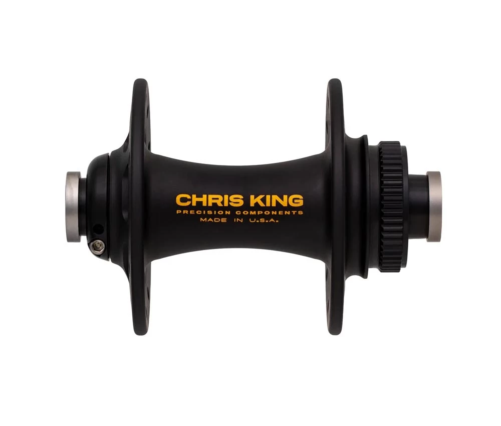 Chris King R45D Ceramic Vorderradnabe 12x100 Disc Centerlock 28 Loch Two Tone | Schwarz-gold 2 Chris King R45D Ceramic Vorderradnabe 12x100 Disc Centerlock 28 Loch Two Tone | Schwarz-gold – Bild 2