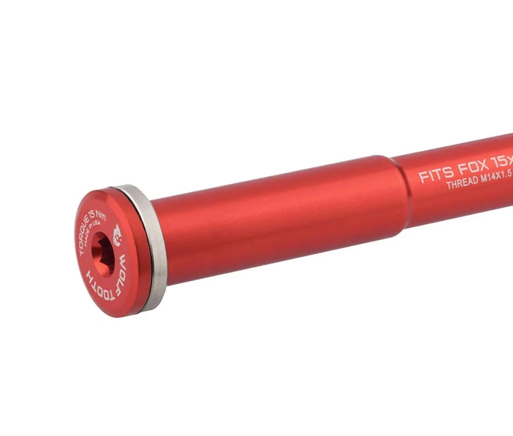 Wolf Tooth Fox Steckachse Vorderrad - 15x110mm Laenge 155mm Gewinde M14x1,5mm Rot 2 Wolf Tooth Fox Steckachse Vorderrad - 15x110mm Laenge 155mm Gewinde M14x1,5mm Rot – Bild 2