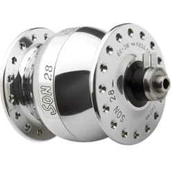 Schmidt SON 28 Nabendynamo Silber Poliert 32 Loch